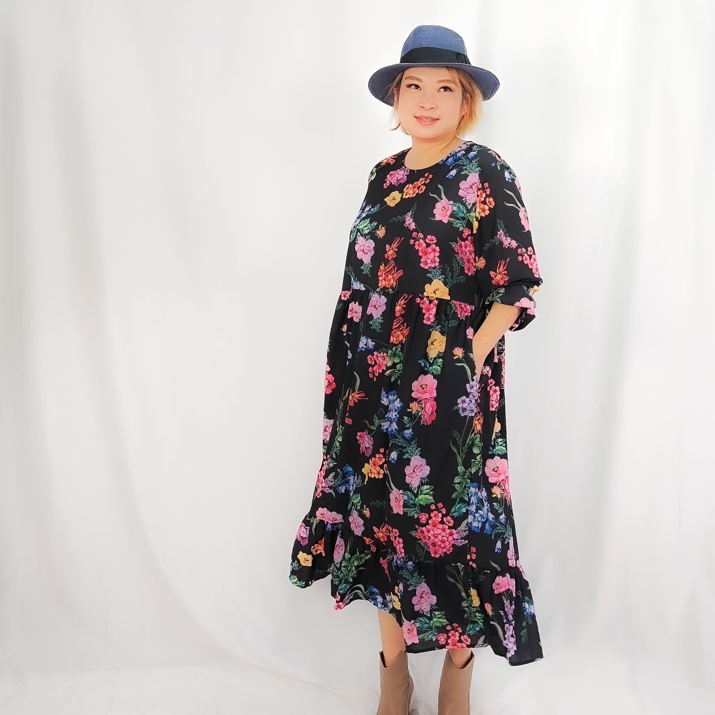 Vibrant Flora Smock dress