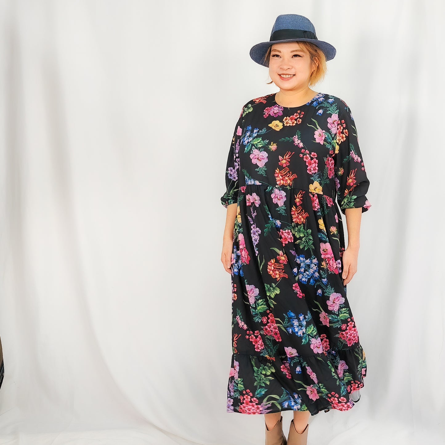 Vibrant Flora Smock dress