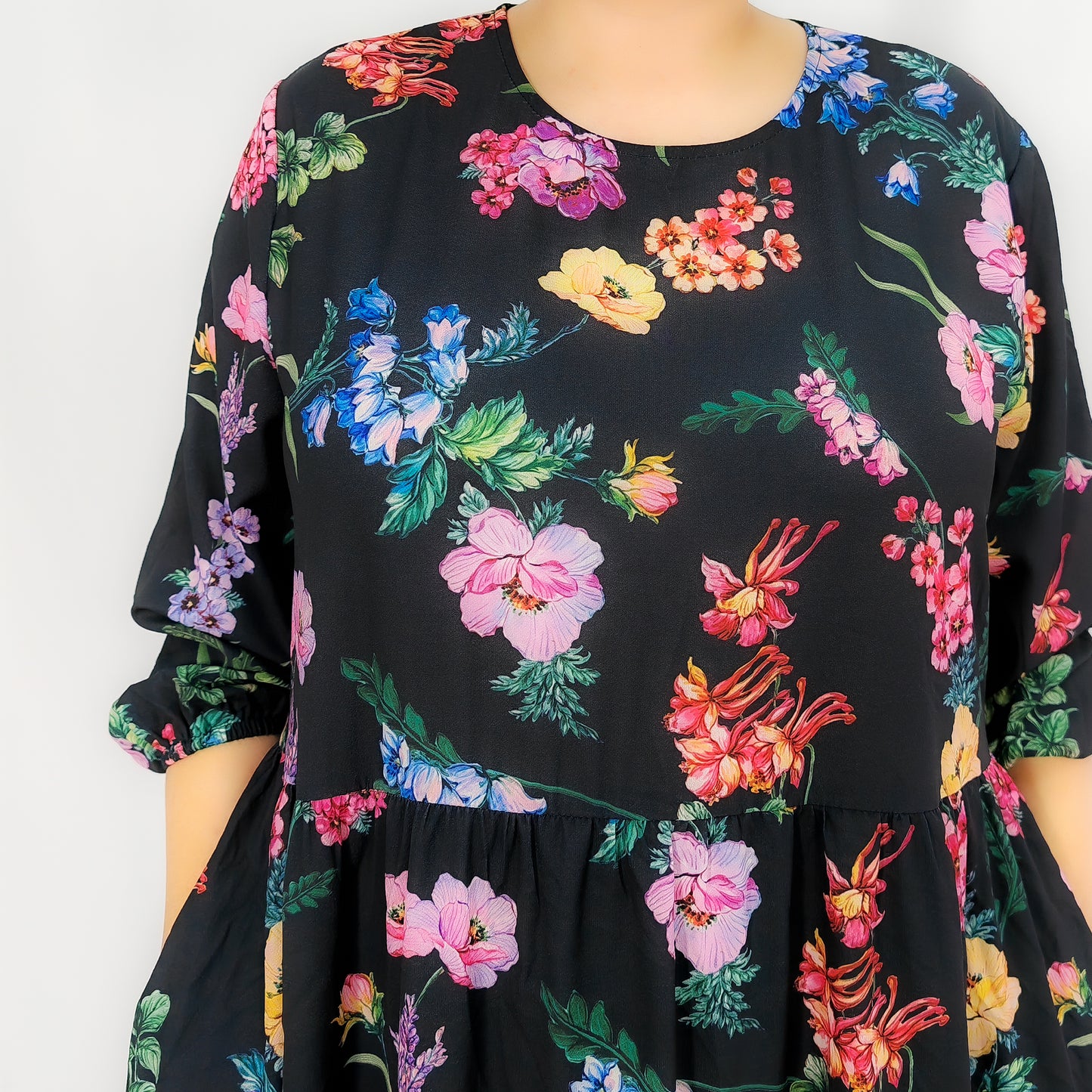 Vibrant Flora Smock dress
