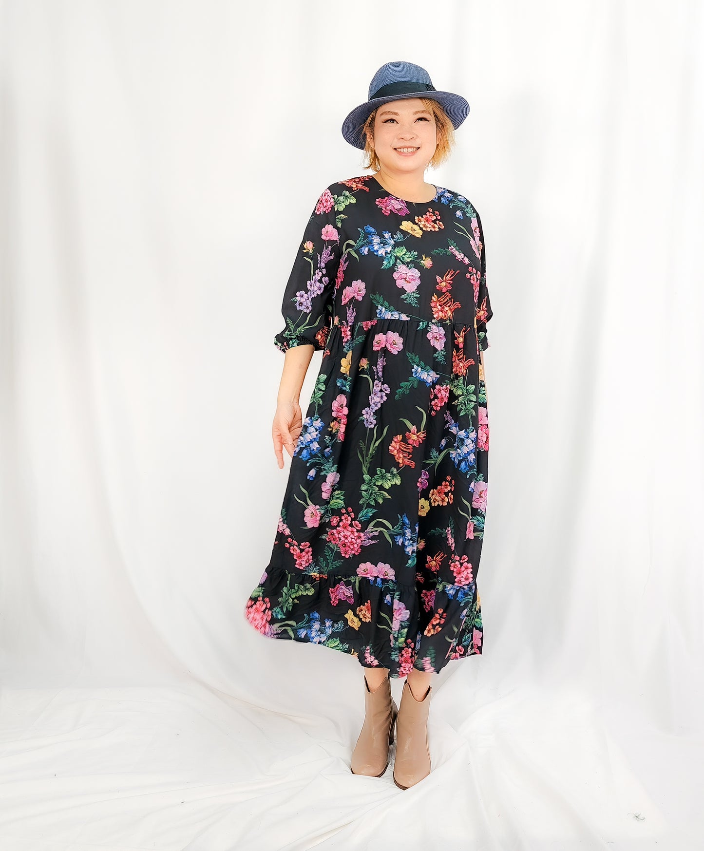 Vibrant Flora Smock dress
