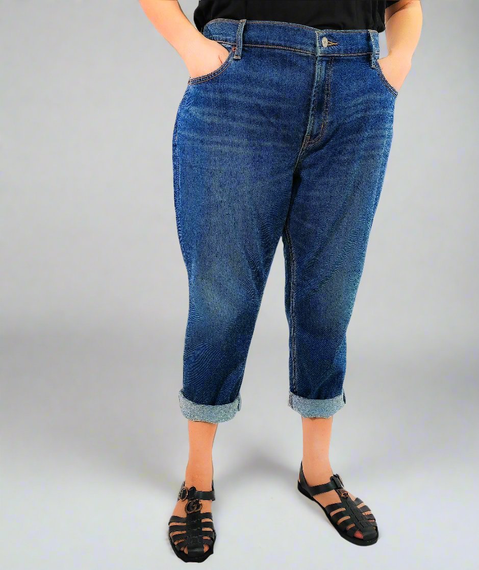 Dark Blue Boyfriend Jeans