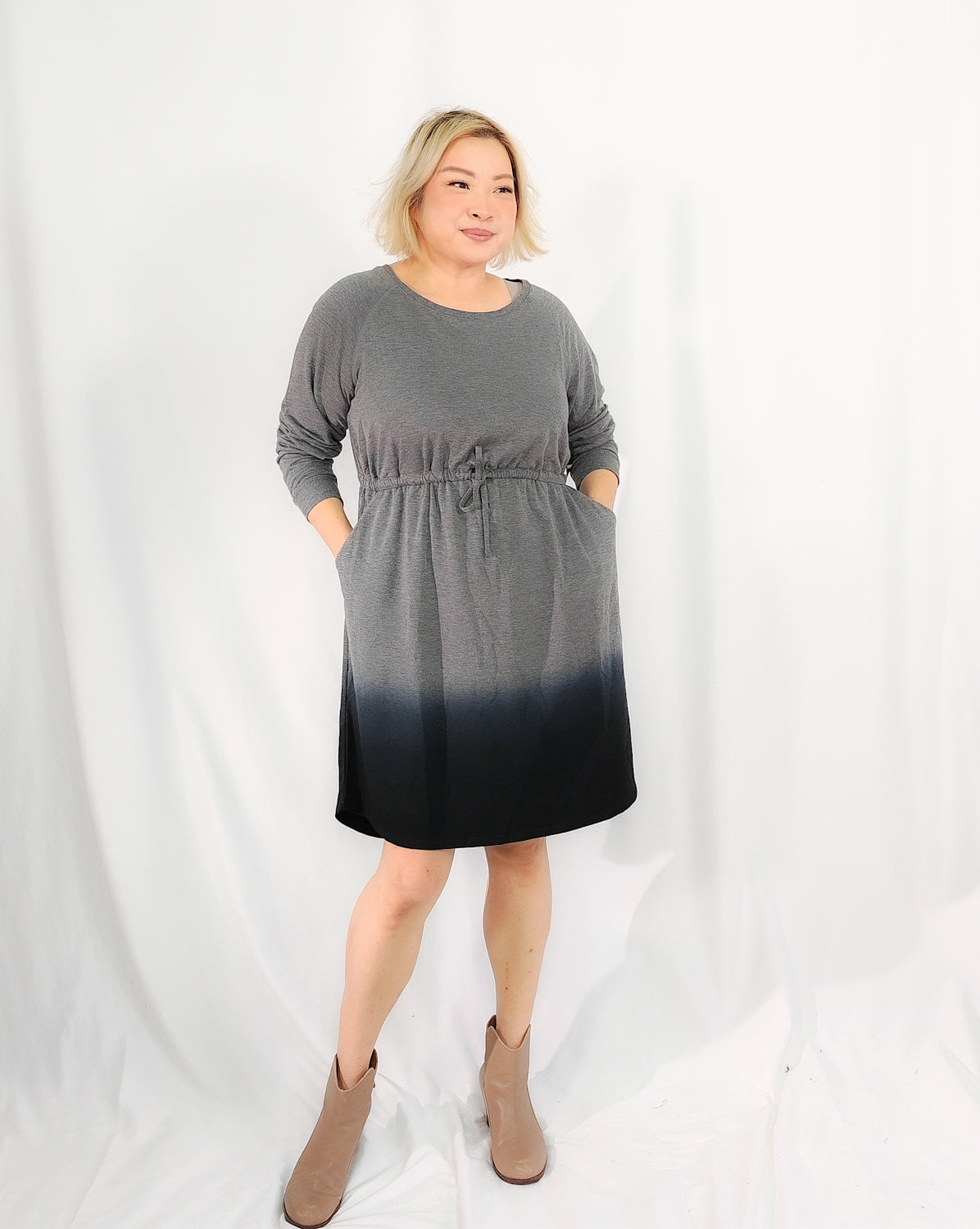 Ombre Grey Knit Dress
