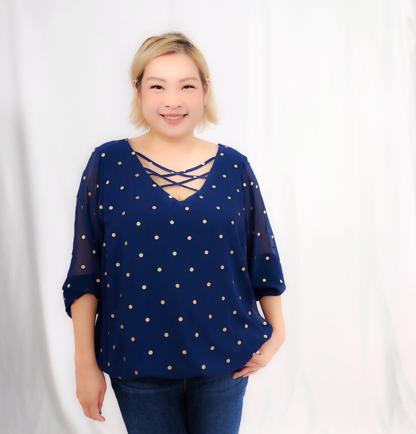 Chiffon Gold Dots Blouse