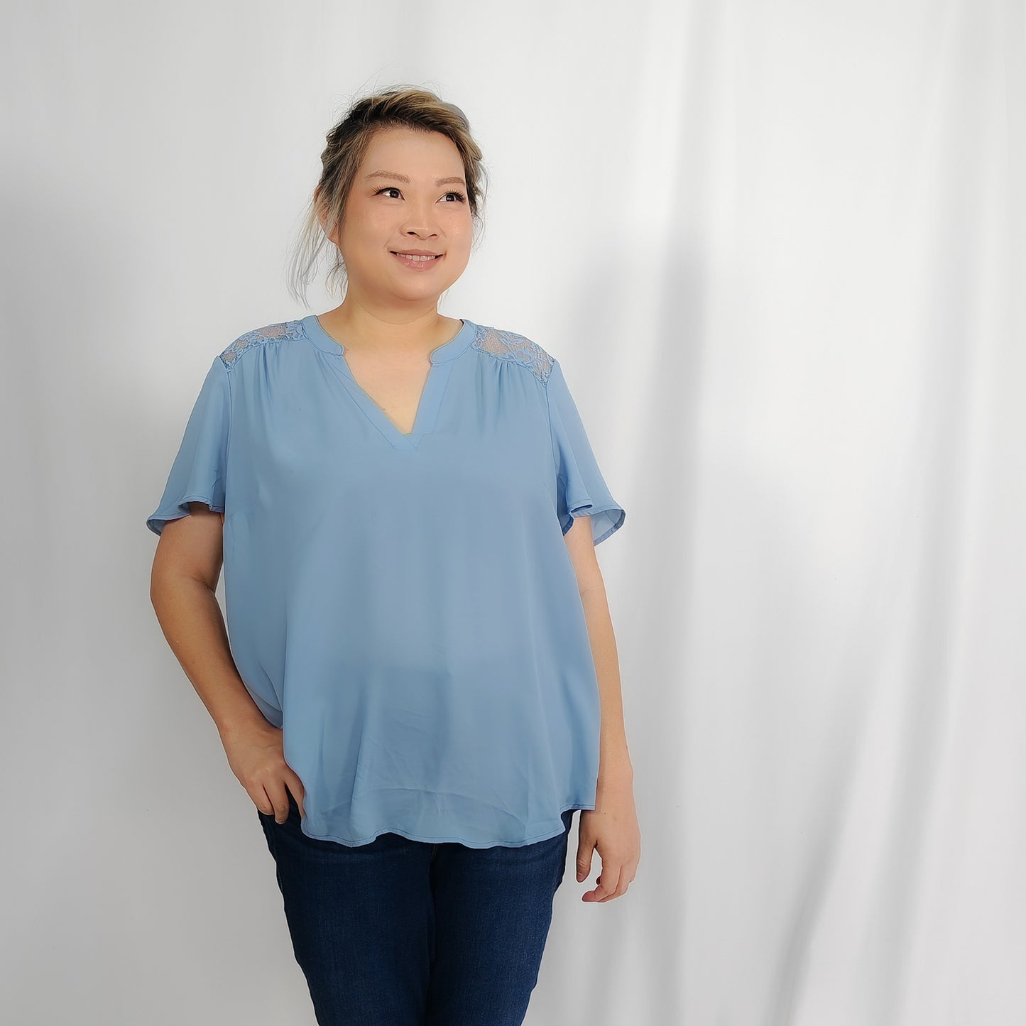 Baby Blue Lace Blouse