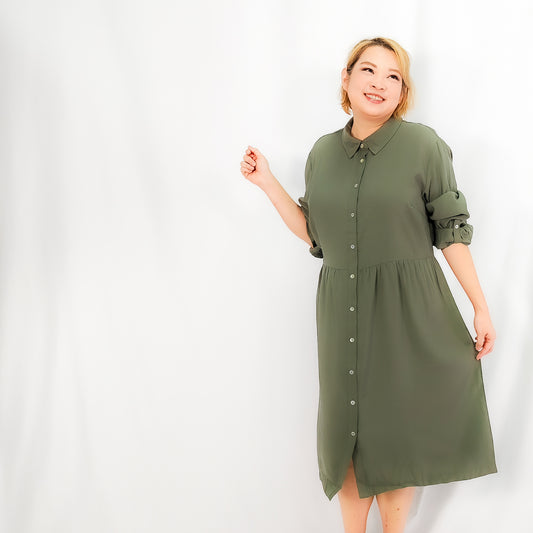Olive Green Shirt Dress