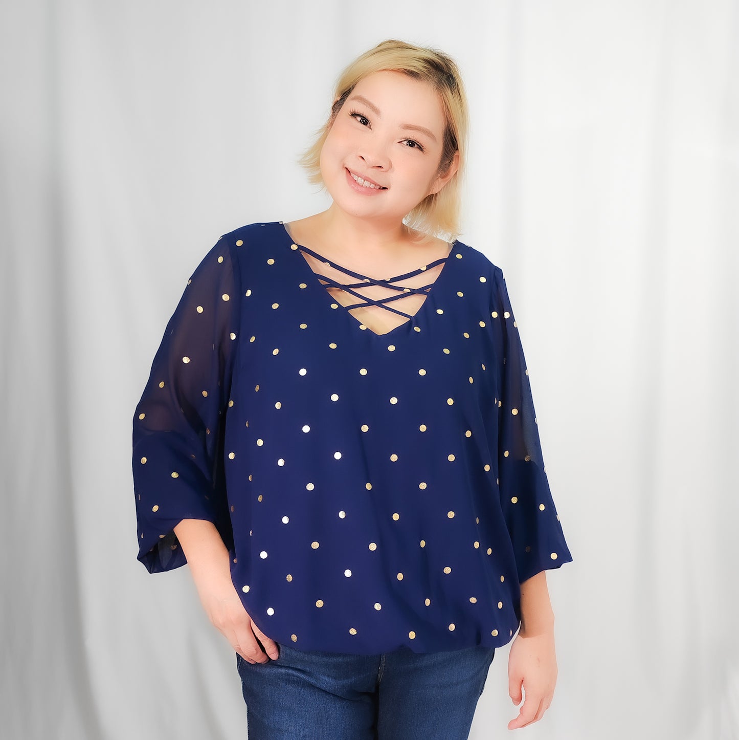 Chiffon Gold Dots Blouse
