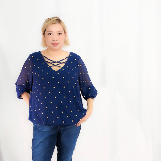 Chiffon Gold Dots Blouse