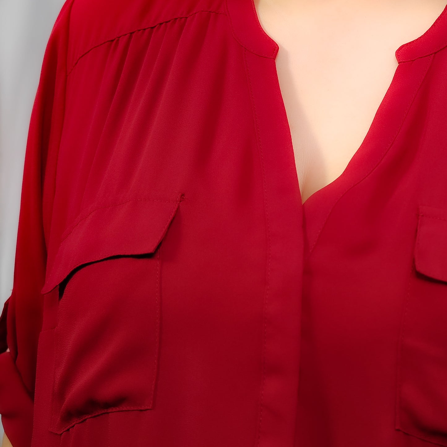 Maroon Red Safari Blouse