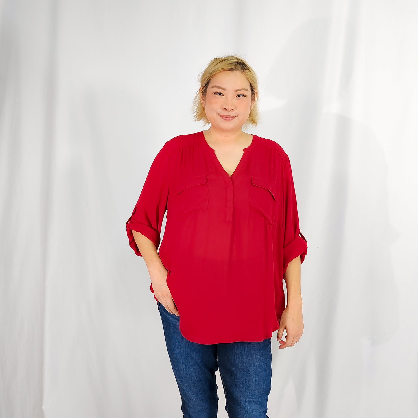 Maroon Red Safari Blouse