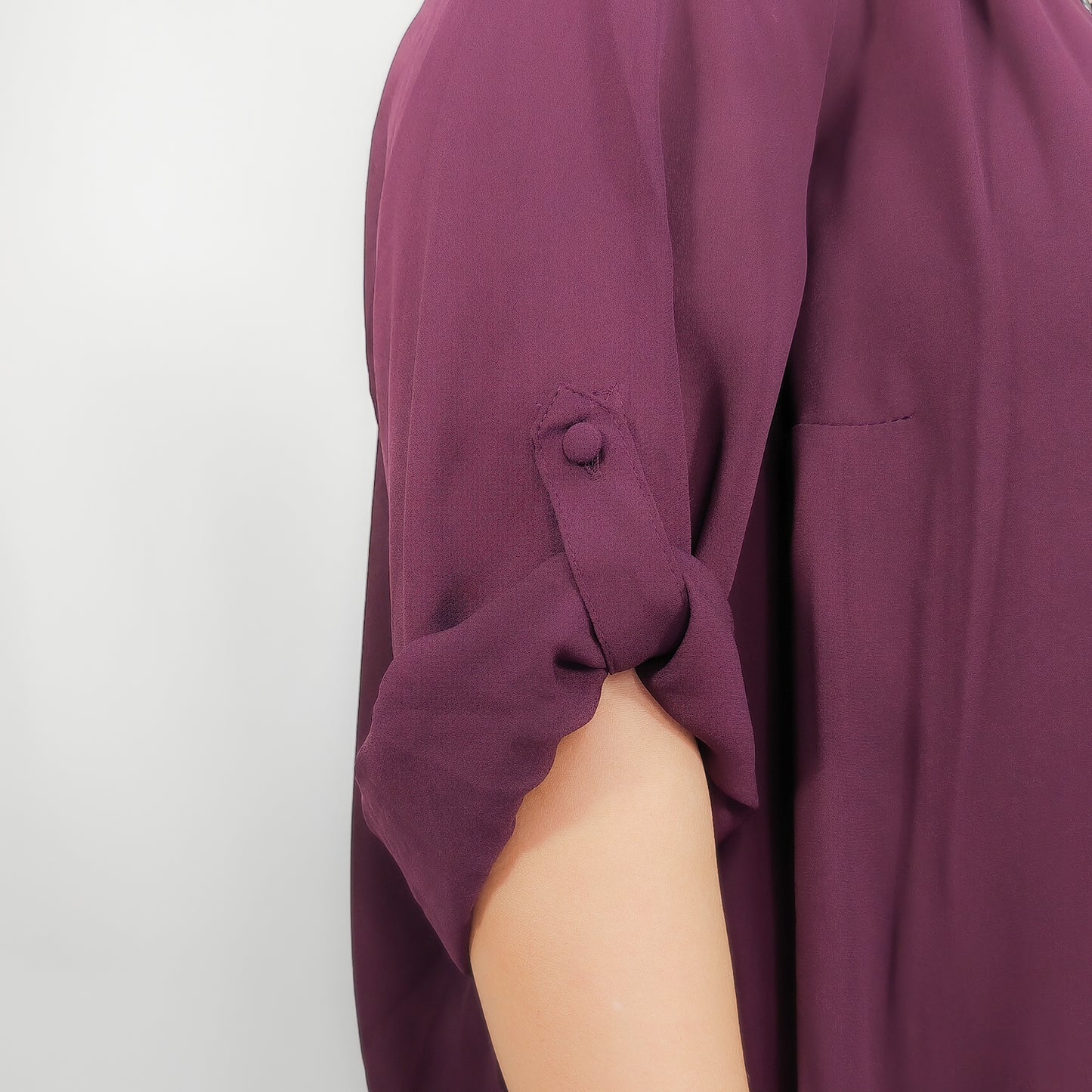 Harper Dark Purple Criss Cross Blouse