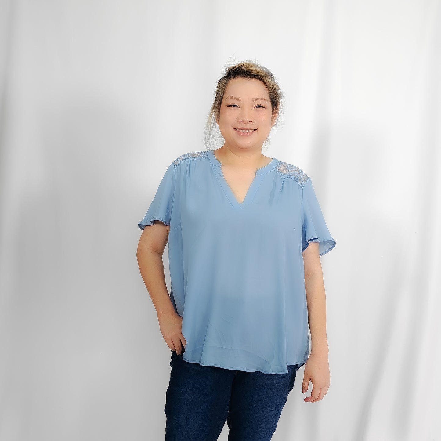 Baby Blue Lace Blouse